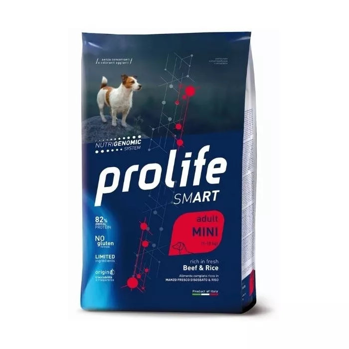 Alimento secco Prolife Smart Mini Manzo e Riso 7 kg per cani adulti di taglia piccola Alimento secco Prolife Smart Mini Manzo e Riso 7 kg per cani adulti di taglia piccola